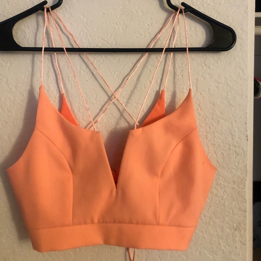 ANGL Orange Dressy Crop Top